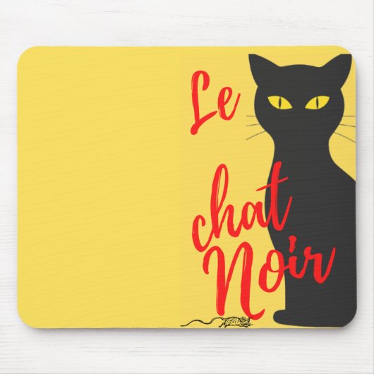 Le Chat Noir Modern Red en Yellow Muismat (Voorkant)