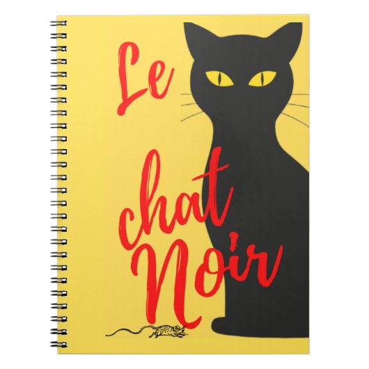 Le Chat Noir Modern Red en Yellow Notitieboek (Voorkant)
