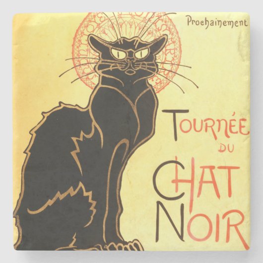 Le chat noir, Original billboard Stenen Onderzetter (Voorkant)