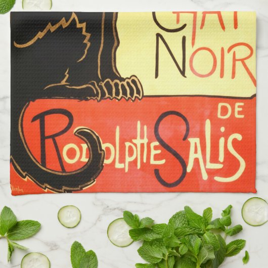 Le chat noir, Original billboard Theedoek (Gevouwen)