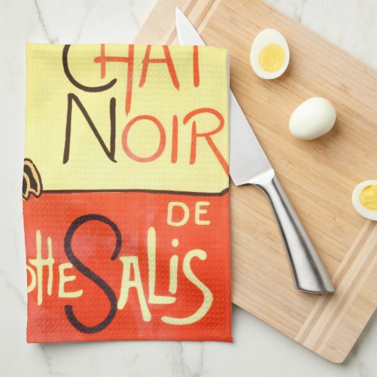 Le chat noir, Original billboard Theedoek (Quarter Fold)