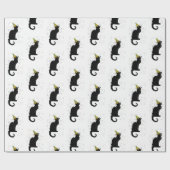 Le Chat Noir Party Hat Confetti Celebration Cadeaupapier (Vlak)