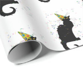 Le Chat Noir Party Hat Confetti Celebration Cadeaupapier (Rol Hoek)