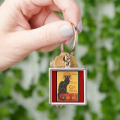 LE CHAT NOIR PRINT (Frans voor "The Black Cat") Sleutelhanger (Hand)