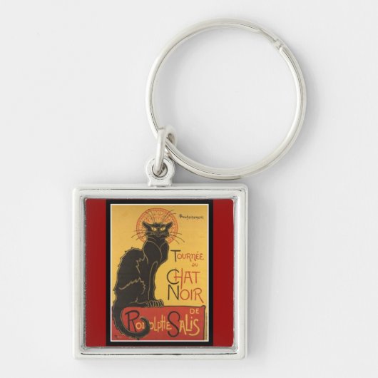 LE CHAT NOIR PRINT (Frans voor "The Black Cat") Sleutelhanger (Voorkant)