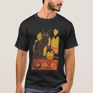 Le Chat Noir Romantische Dag Vector Kunst Uitgesne T-shirt
