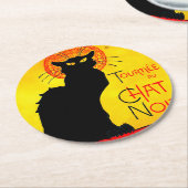 Le Chat Noir Ronde Kartonnen Onderzetter (Gebogen)