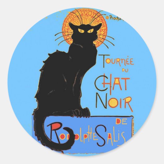 Le Chat Noir Ronde Sticker (Voorkant)