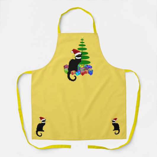 Le Chat Noir Santa Hat Christmas Schort (Voorkant)