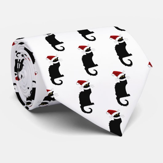 Le Chat Noir Santa Hat Christmas Stropdas (Opgerold)