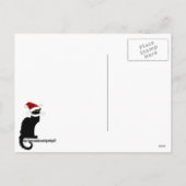 Le Chat Noir Santa Hat Kerstmis Feestdagenkaart (Achterkant)