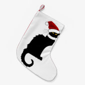 Le Chat Noir Santa Hat Kerstmis Kleine Kerstsok (Voorkant (Hangend))