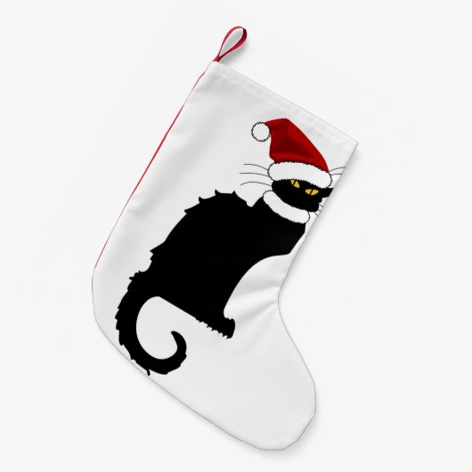 Le Chat Noir Santa Hat Kerstmis Kleine Kerstsok (Voorkant (Hangend))