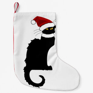 Le Chat Noir Santa Hat Kerstmis Kleine Kerstsok