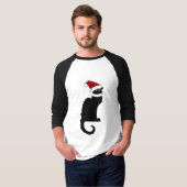 Le Chat Noir Santa Hat Kerstmis T-shirt (Voorkant volledig)