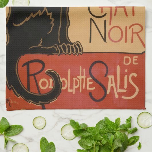 Le chat Noir - Steinlen Theedoek (Gevouwen)