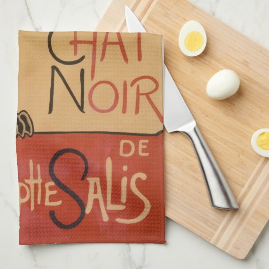 Le chat Noir - Steinlen Theedoek (Quarter Fold)