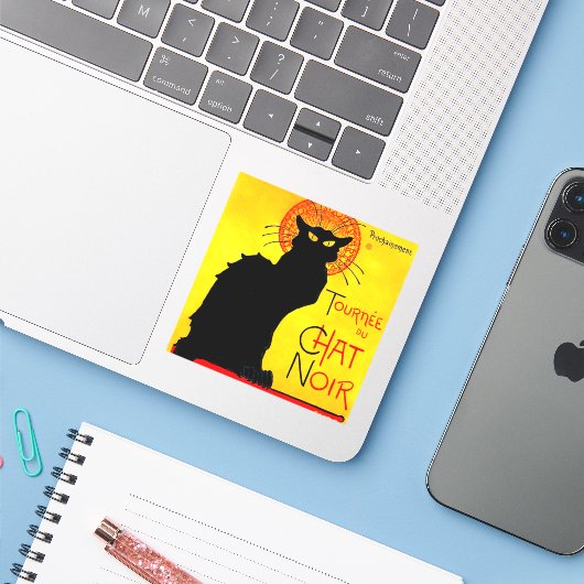 Le Chat Noir Sticker (Laptop met iPhone)