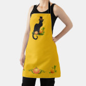 Le Chat Noir Thanksgiving en Pelgrim Kalkoen Schort (Insitu)