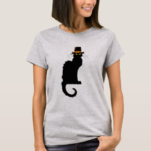 Le Chat Noir Thanksgiving Pilgrim Pet T-shirt
