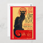 Le Chat Noir, The Black Cat, Art Briefkaart (Voorkant / Achterkant)