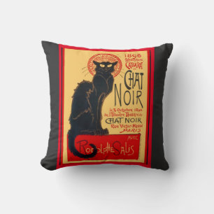 Le Chat Noir, The Black Cat, Art Pillow Kussen