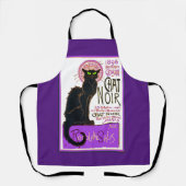 Le Chat Noir, The Black Cat in Paars, Schort (Voorkant)