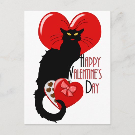Le Chat Noir Valentijn Feestdagenkaart (Voorkant)