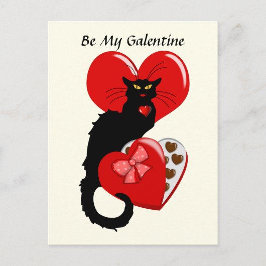 Le Chat Noir Valentijnsdag Briefkaart (Voorkant)