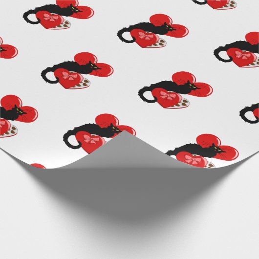 Le Chat Noir Valentijnsdag Cadeaupapier (Hoek)