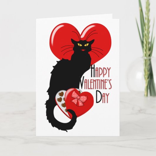Le Chat Noir Valentijnsdag Feestdagen Kaart (Voorkant)