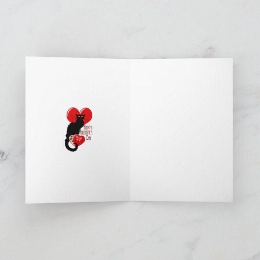 Le Chat Noir Valentijnsdag Feestdagen Kaart (Binnen)