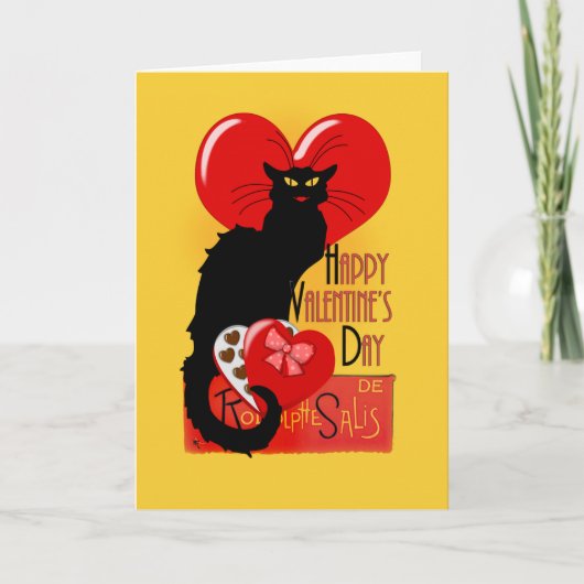 Le Chat Noir Valentijnsdag Feestdagen Kaart (Voorkant)