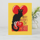 Le Chat Noir Valentijnsdag Kaart (Staand voorkant)