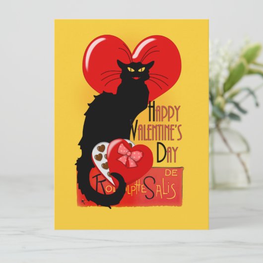 Le Chat Noir Valentijnsdag Kaart (Staand voorkant)