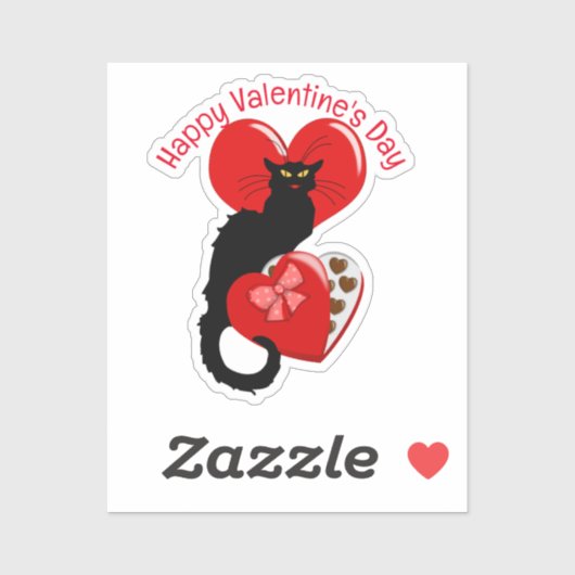 Le Chat Noir Valentijnsdag Sticker (Vel)