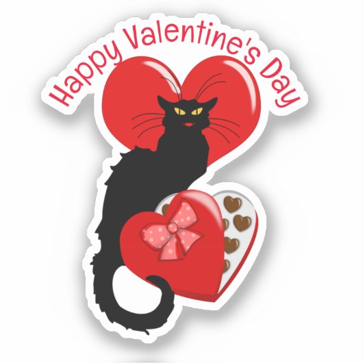 Le Chat Noir Valentijnsdag Sticker (Voorkant)