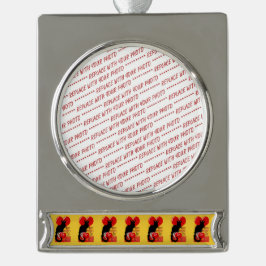 Le Chat Noir Valentijnsdag Verzilverd Banner Ornament