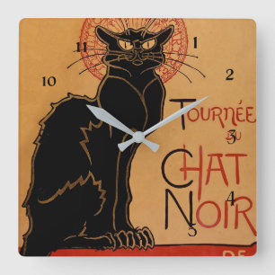 "Le Chat Noir" van Theophile Steinlen Vierkante Klok