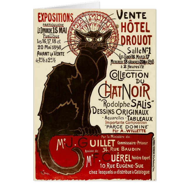 Le Chat Noir, Vente Hôtel Drouot (Voorkant)