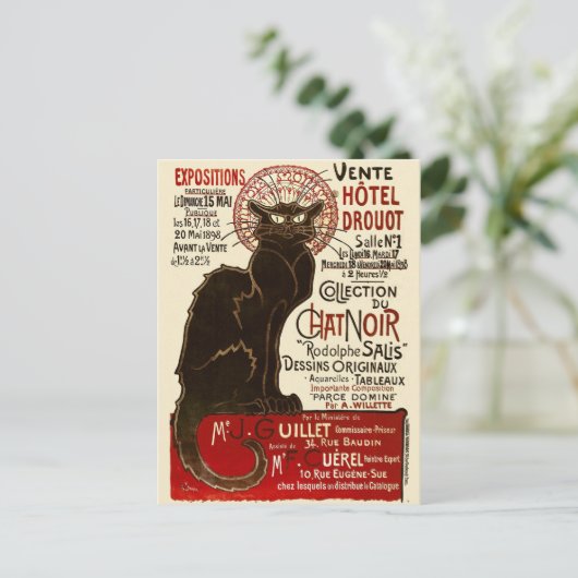 Le Chat Noir, Vente Hôtel Drouot Briefkaart (Staand voorkant)