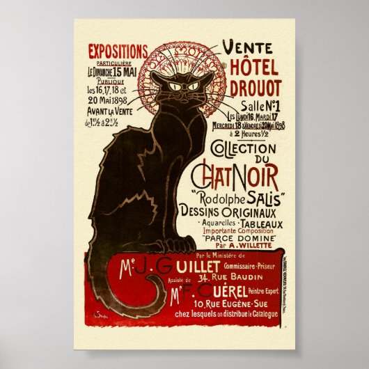 Le Chat Noir, Vente Hôtel Drouot Fine Art Poster (Voorkant)