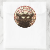 Le Chat Noir, Vente Hôtel Drouot Fine Art Ronde Sticker (Tas)