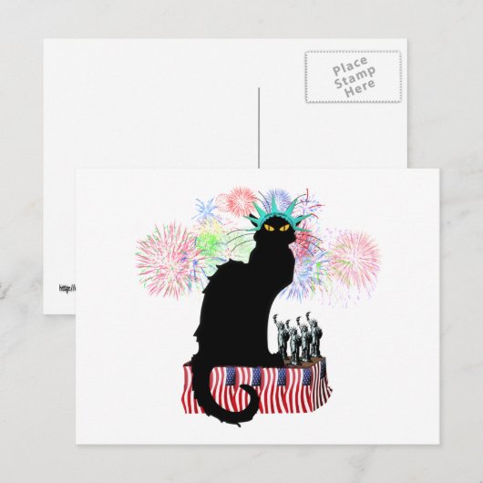 Le Chat Noir Verenigde Staten Onafhankelijkheidsda Briefkaart (Voorkant / Achterkant)