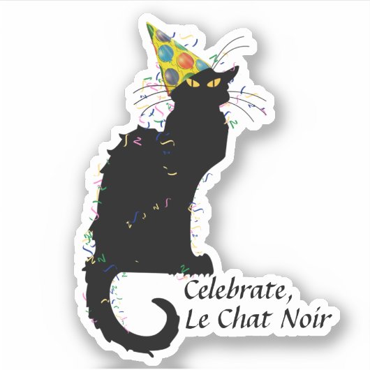 Le Chat Noir viering Sticker (Voorkant)