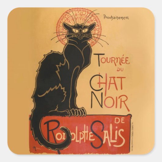 Le Chat Noir Vierkante Sticker (Voorkant)