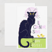 Le Chat Noir wenst u een gelukkig Pasen Feestdagenkaart (Voorkant / Achterkant)