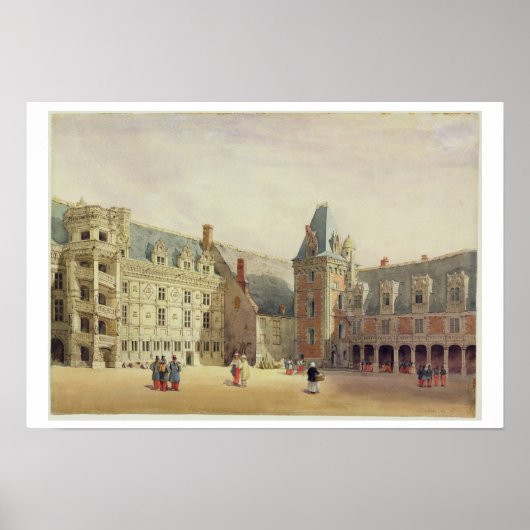 Le Chateau de Blois (w/c op papier) Poster (Voorkant)
