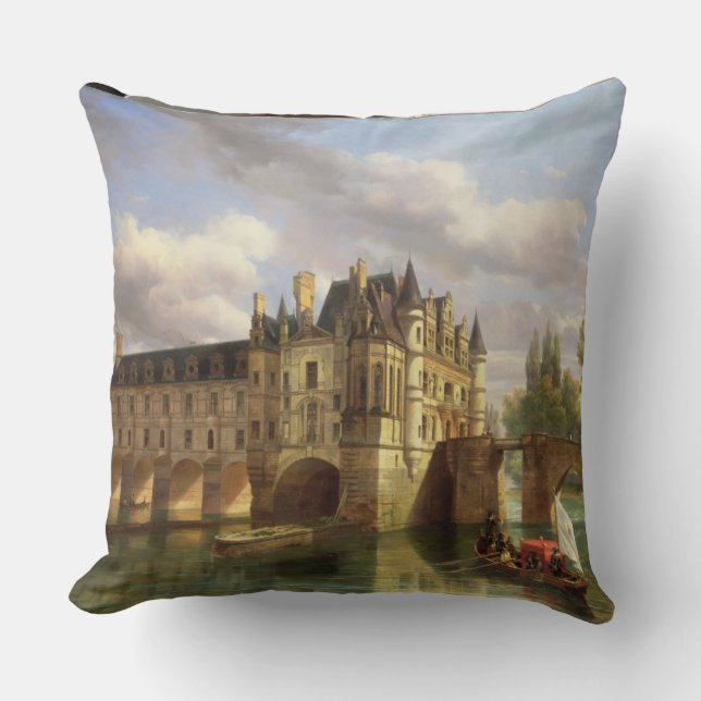 Le Chateau de Chenonceau, 1843 (olie op canvas) Kussen (Voorkant)