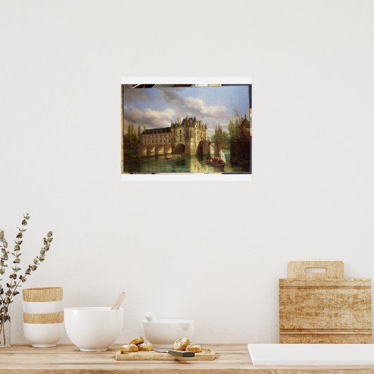Le Chateau de Chenonceau, 1843 (olie op canvas) Poster (Keuken)